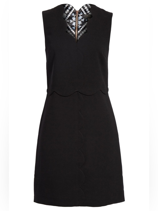 Ted Baker Dresses & Skirts - Ted Baker Black Scallop-Edge Sleeveless Midi Dress Size 4 / US 10